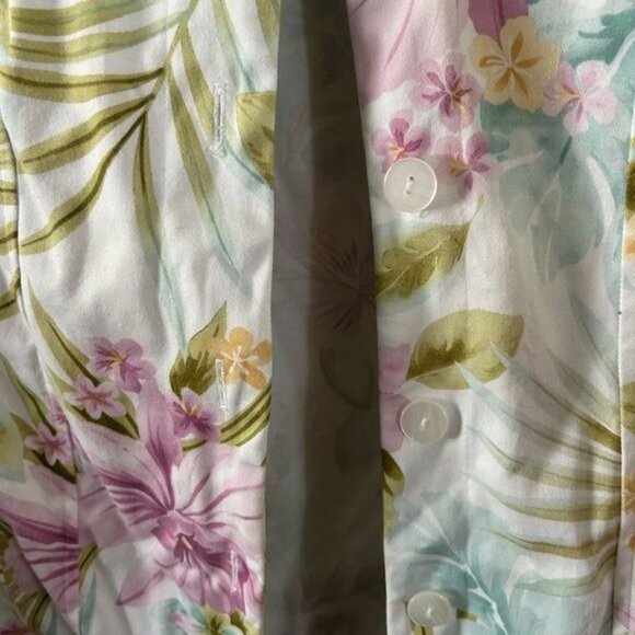 Alfred Dunner Sz 10 Floral Button Jacket Tropical Coastal Spring Summer - Picture 9 of 16
